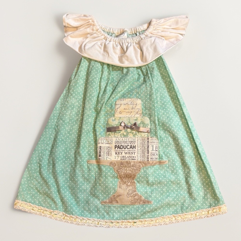 Persnickety Dress Sleeveless Cake Paducah Lace Polka Dot Girls Sz 2‎ years USA